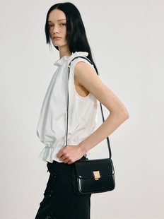 背心 24SS设计师品牌白色纯棉花瓣领褶皱设计无袖 KotWai Ngai