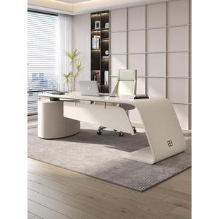 意大利极简石板台灯豪华现代桌高端书房家庭电脑桌简单咨询桌