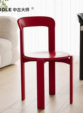 中古餐椅rey椅设计师实木椅子复古家用简约餐桌椅网红靠背书桌椅