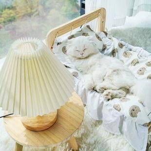 木质猫咪小用品猫床网夏季 可猫床床拆洗窝红猫咪四季 通用宠物实木