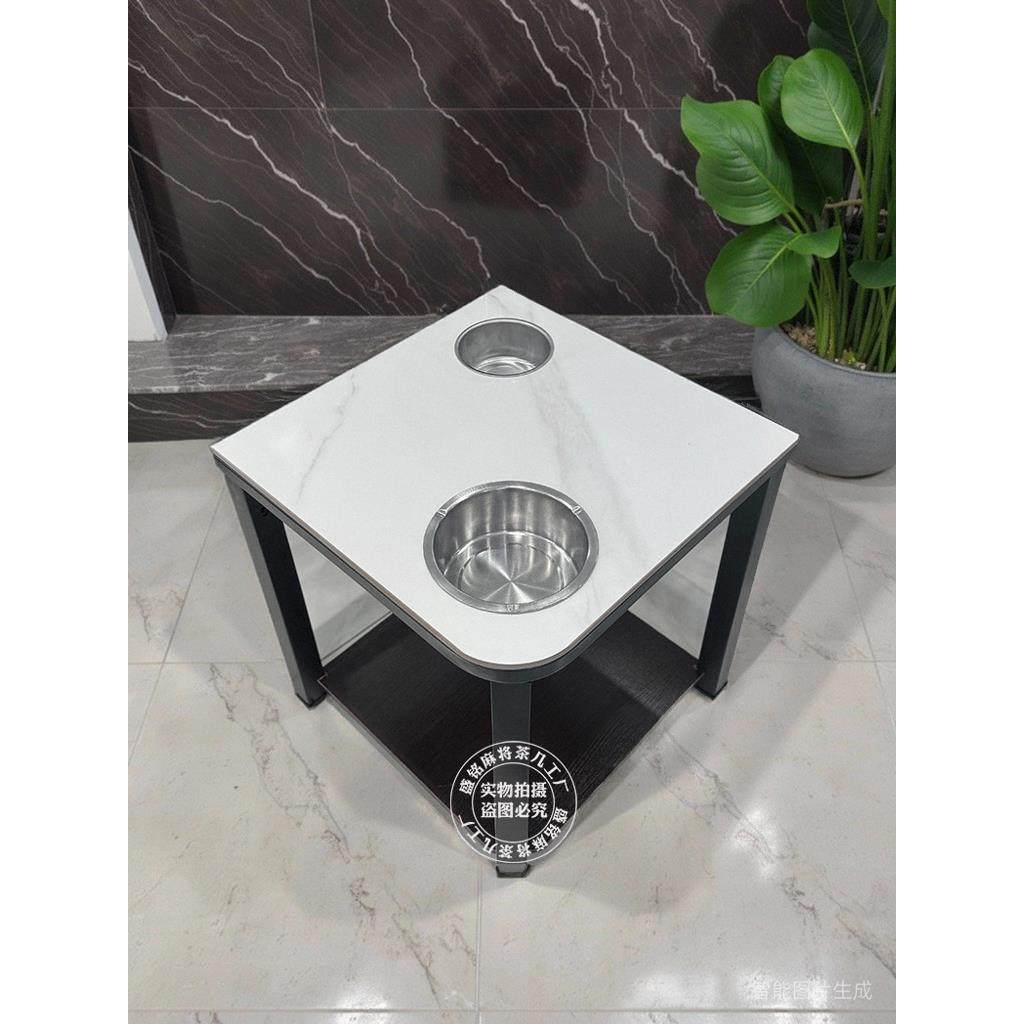 麻将桌茶几茶水架桌旁小边几高档岩板茶馆包间茶台棋牌室专用茶几