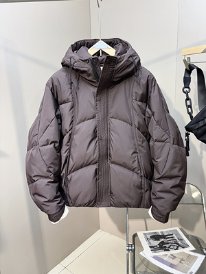 2024冬季新款加厚羽绒服男连帽宽松保暖白鸭绒外套时尚百搭面包服