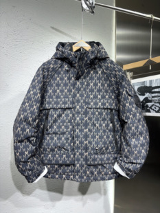 2025冬季新款印花加厚棉服简约连帽休闲棉袄男士防寒服上衣潮流款