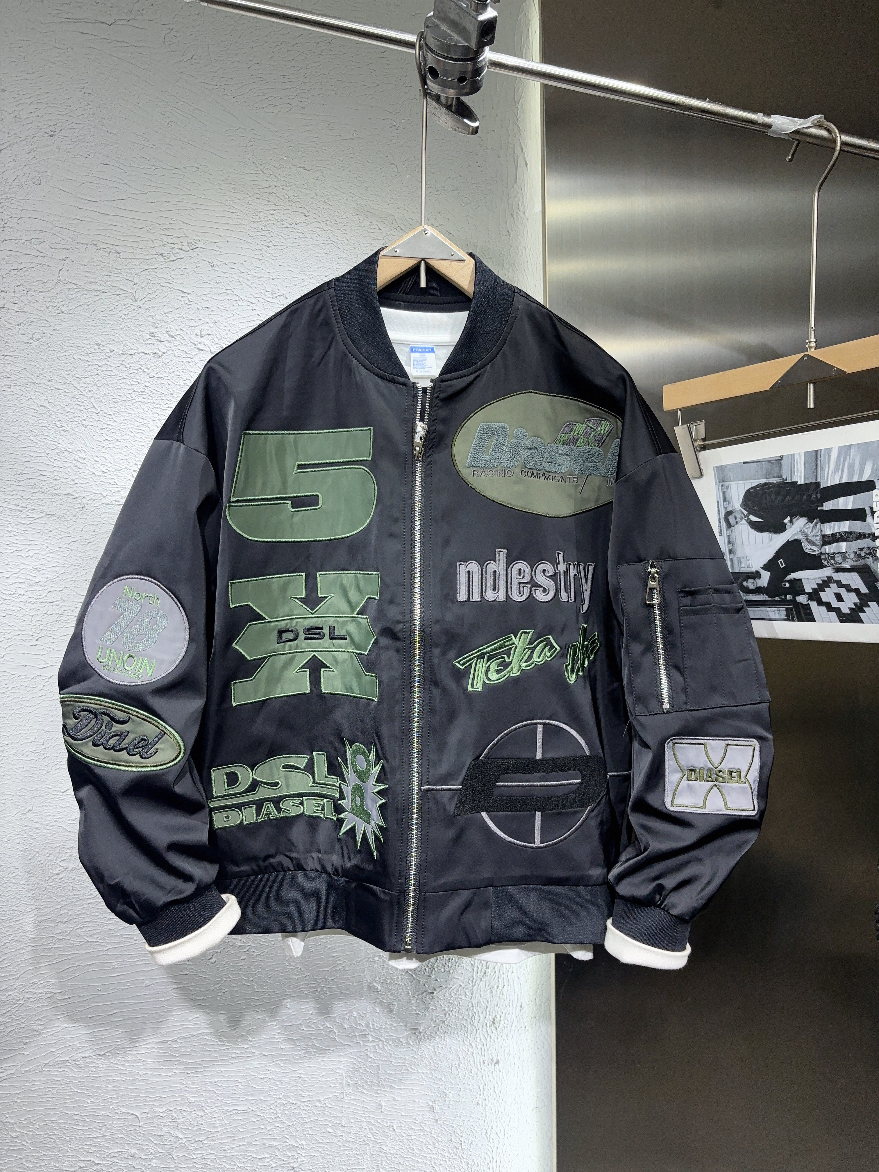 2026新款美式潮牌棒球服外套男春秋宽松重工刺绣情侣机车骑行外套