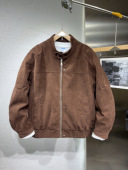 复古麂皮绒高级感短款 冬季 加绒立领棉衣夹克男士 高级感棉服外套男