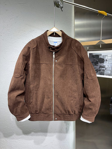 冬季加绒立领棉衣夹克男士复古麂皮绒高级感短款高级感棉服外套男