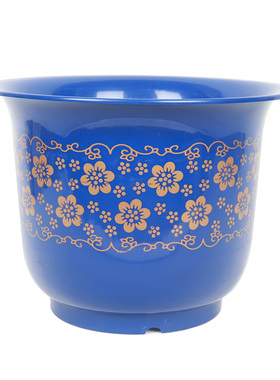 加厚仿陶瓷蓝色阳台盆栽塑料花盆绿萝月季多肉清仓特价大号花盆