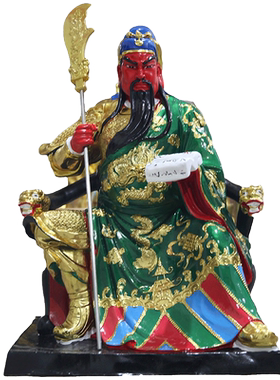 供奉关公寺庙看书佛像