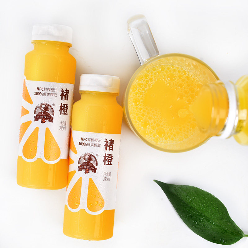褚橙NFC鲜榨橙汁245ml*24瓶装新鲜非浓缩还原纯果汁0添0防腐包邮