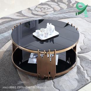 住宅简易五金玻璃茶几 创意不锈钢家具金属家具家用