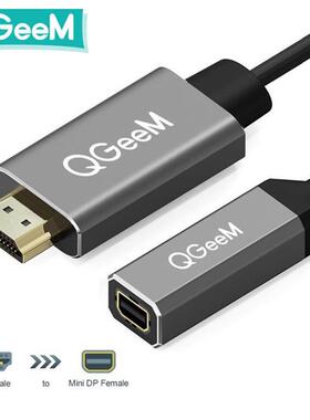 QGeeMHDMI单转MiniDP转换器适配器电缆UHD4K@30Hz高清线即插即用