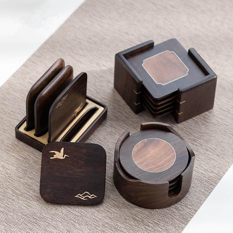 云鹤实木茶杯垫茶道套装功夫茶具茶盘配件杯托茶杯托垫子禅意,餐饮具,茶托,淘宝优惠券,粉丝福利购,淘宝优惠卷