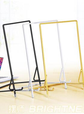 加粗铁艺烤漆 画框牌匾底座 瓷盘子摆架可收纳大相框托架底座