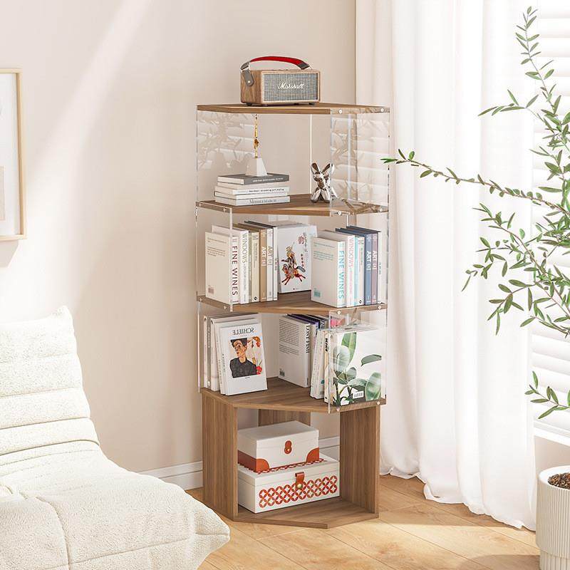 创意透明亚克力落地书架客厅置物架多用途书房多层收纳架转角书柜,住宅家具,书架,淘宝优惠券,粉丝福利购,淘宝优惠卷