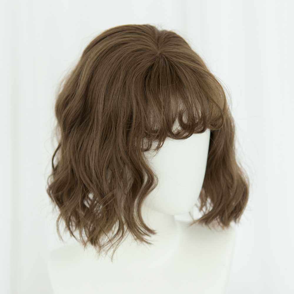 正品日系假发女短发 网红复古卷卷刘海羊毛卷假发 超可爱红发小魔