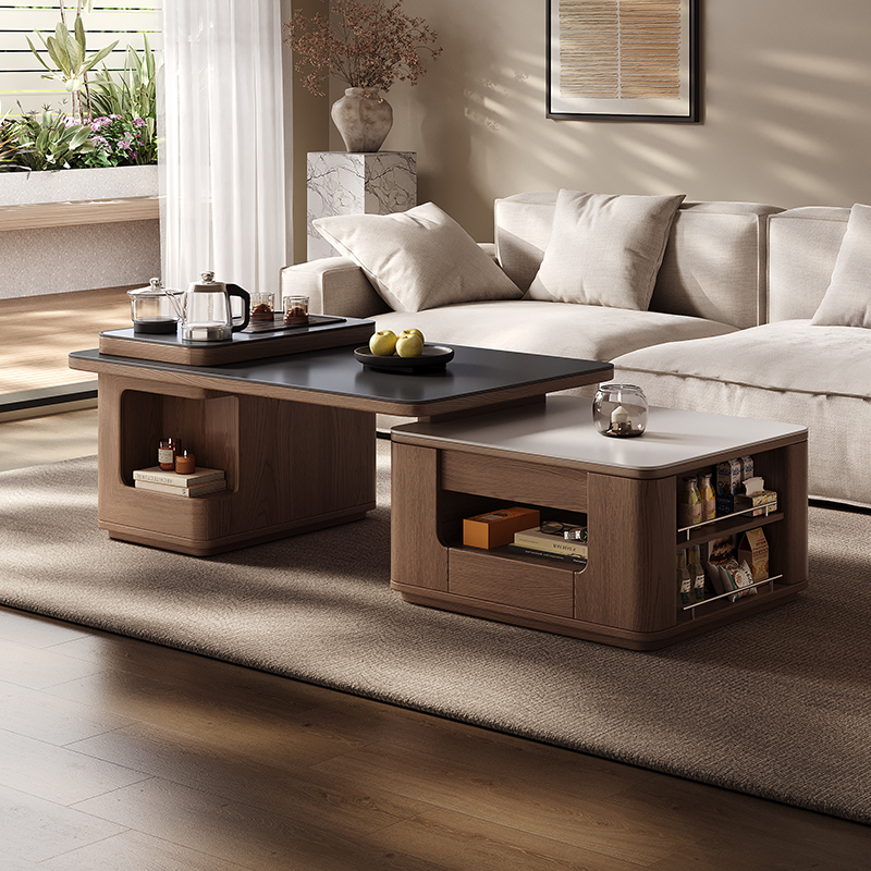 甄荣茶几客厅家用小户型可移动茶桌泡茶一体新款高端岩板小茶台