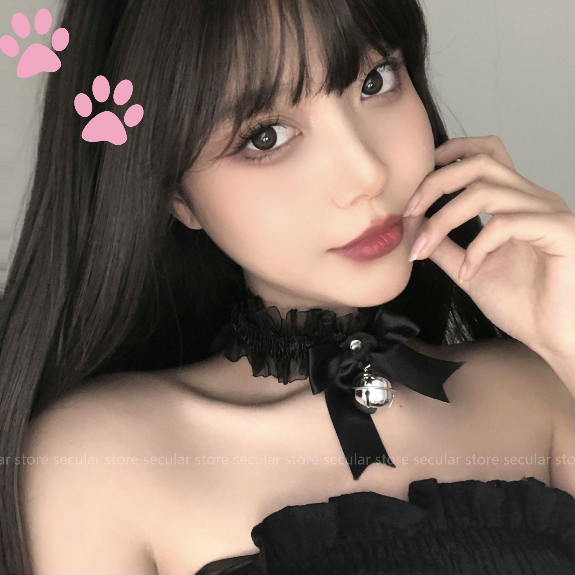 大铃铛项圈choker颈带牵引绳女仆