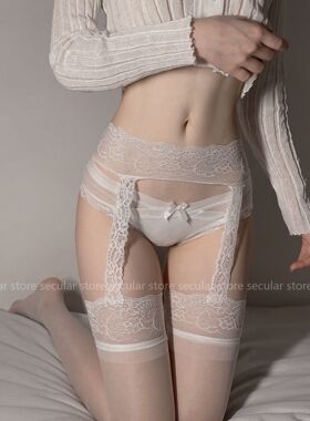 色气满分吊带袜黑丝白丝袜超薄性感火辣夏长筒蕾丝过膝烟火贩卖店