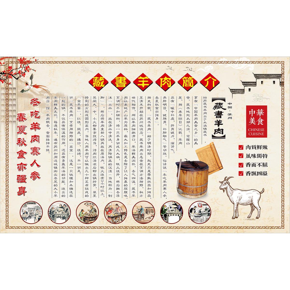 藏书羊肉简介海报展板藏书羊肉价格表墙贴墙纸装饰画KT板