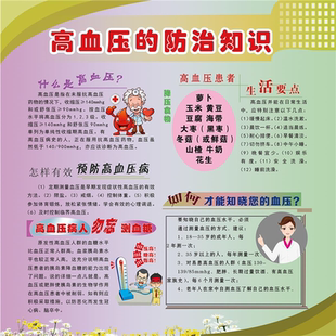 高血压防治知识挂图 慢性病保健海报自粘自贴画墙贴墙纸装饰画