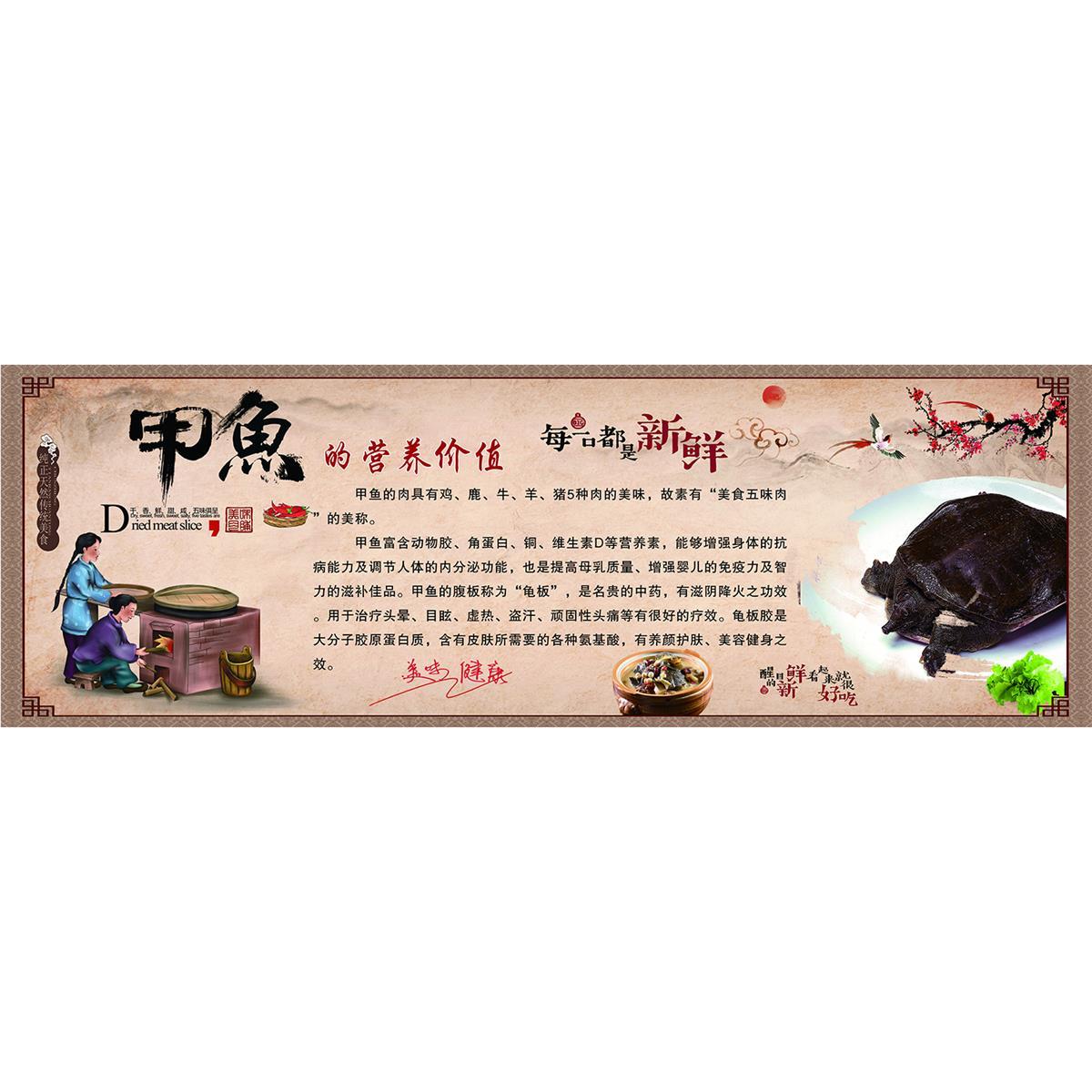 甲鱼的营养价值每一口都是新解海报展板墙贴墙纸装饰画挂图