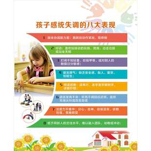 孩子感统失调的八大表现海报展板感觉统合失调的表现墙贴墙纸KT板