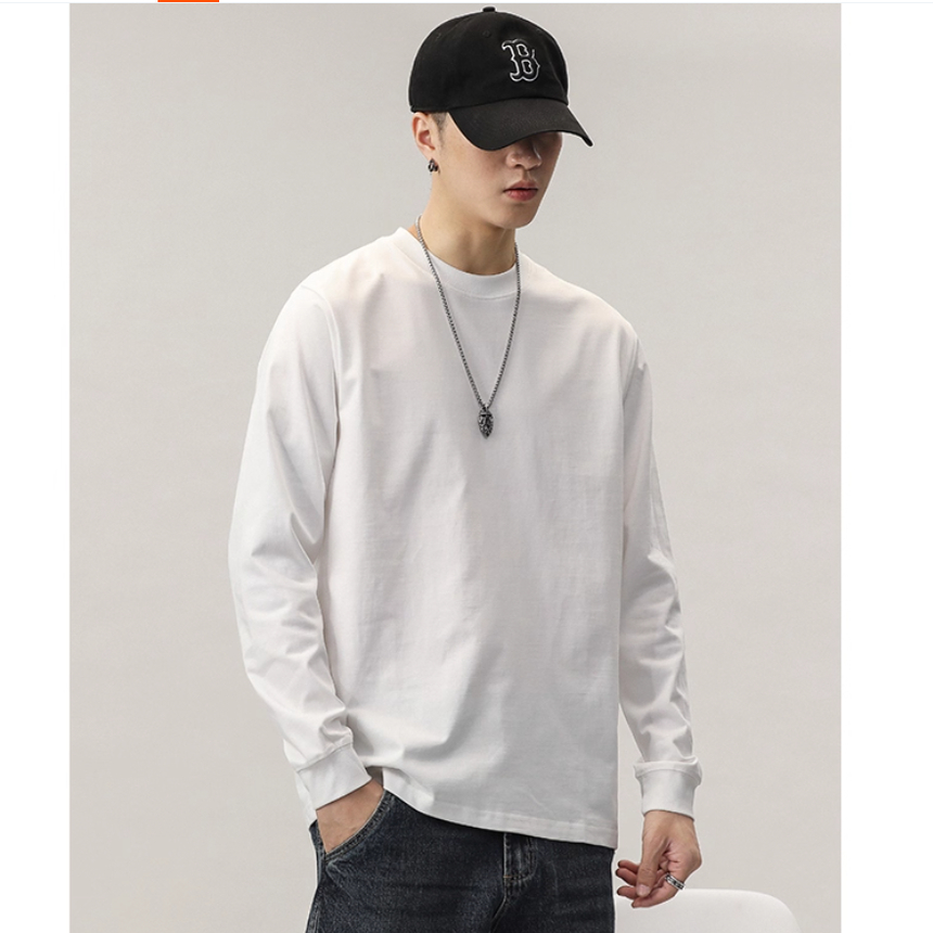 【精品】新款上市◆2025春秋季新款男装学生青少年纯色长袖T恤潮