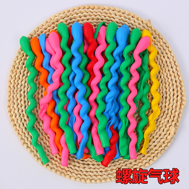 加厚龙球螺丝螺旋麻花气球长条儿童汽球玩具异形魔术卡通摆摊装饰