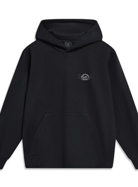 李宁卫衣秋冬新款男子韦德系列宽松加绒保暖套头连帽卫衣AWDT943