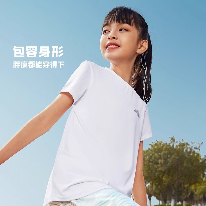李宁短袖T恤女童速干透气