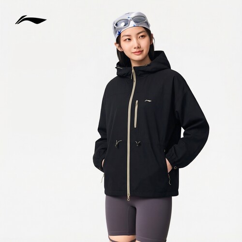 李宁女子防风宽松运动风衣新款