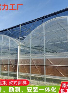 8430外遮阳薄膜连栋温室大棚 智能花卉育苗风机湿帘蔬菜连体大棚