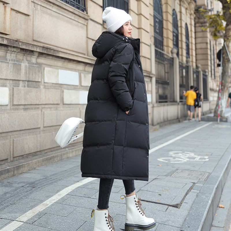 羽绒服男士女长款中戏跑男同款纯