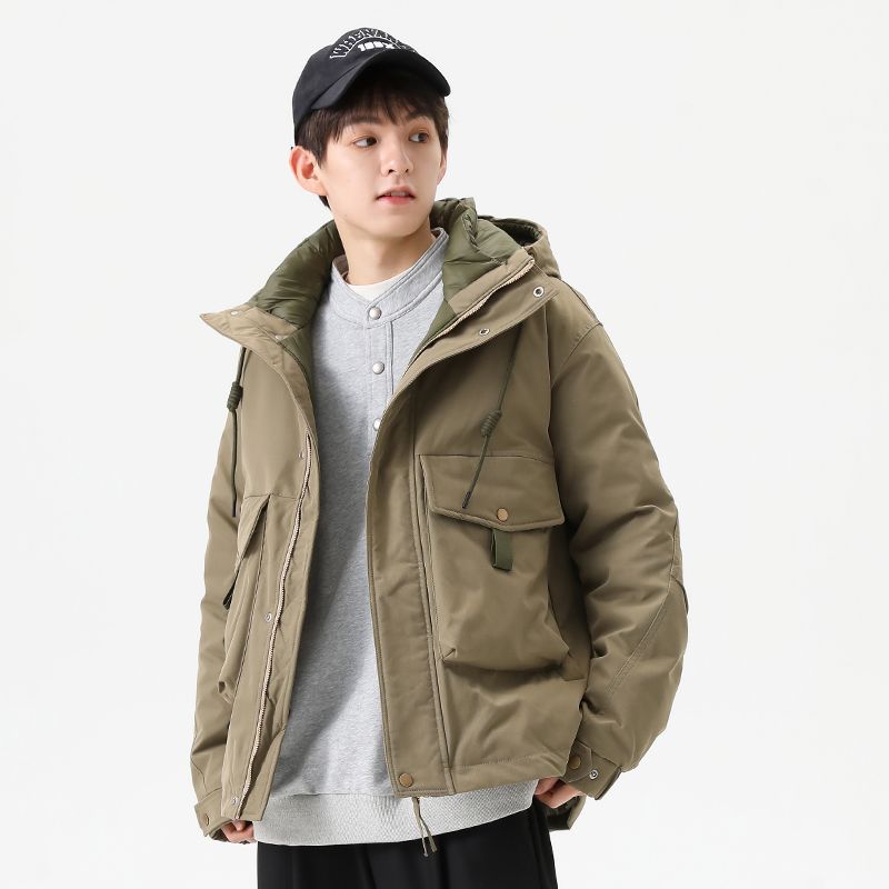 冬季新款青少年羽绒外套男保暖宽