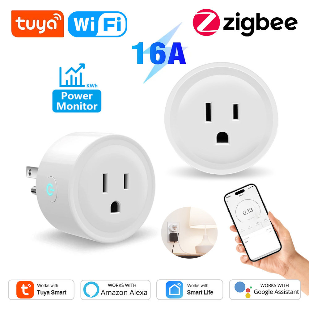 Tuya涂鸦智能插头WiFi美规美标Zigbee插座场景联动Alexa语音控制