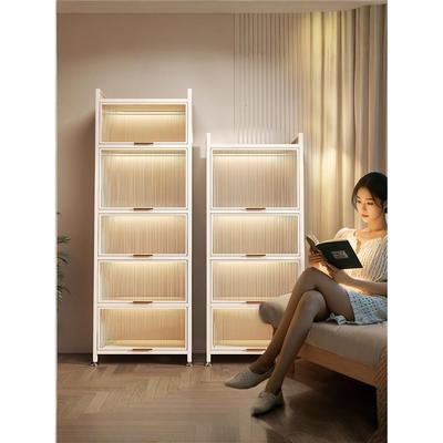 夹缝书柜落地带门防尘储物柜钢制儿童学生小书架置物架客厅收纳柜