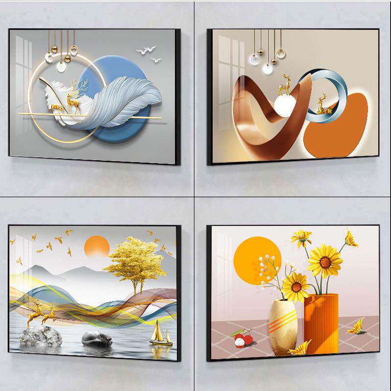 卧室床头装饰画现代简约客厅主卧房间壁画酒店宾馆玄关横版挂画