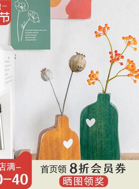 阿楹 ins春夏假花书架多巴胺日式木柜办公治愈小摆件洞洞板装饰品