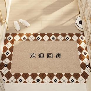 简约风家用进门防滑地垫蹭泥蹭土耐脏易打理脚垫可裁剪丝圈地垫