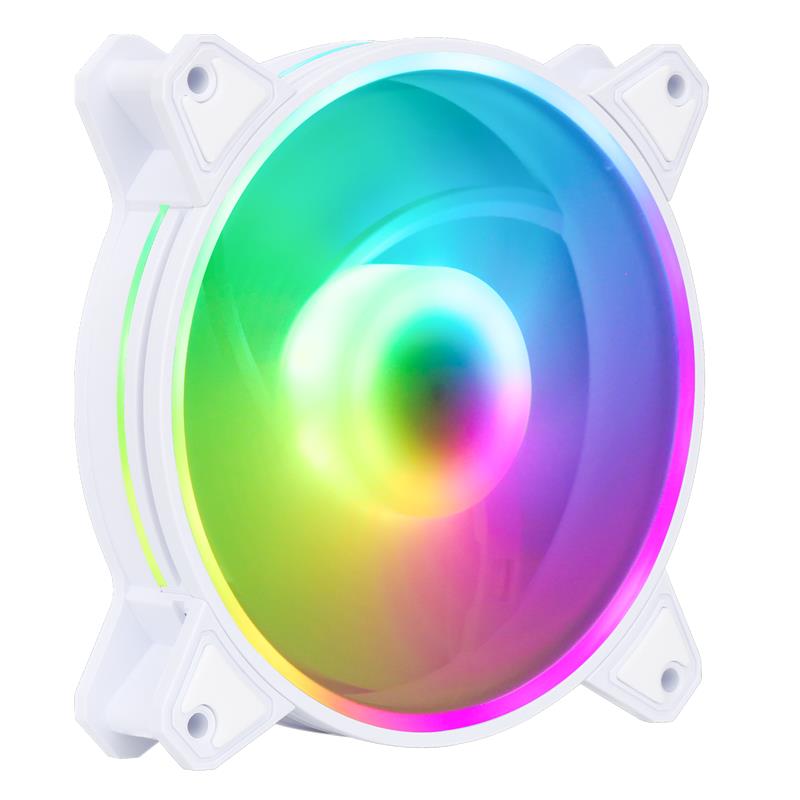 仙马宇辉光环5雪装版深空台式电脑12cm白色机箱风扇Argb神圣之光