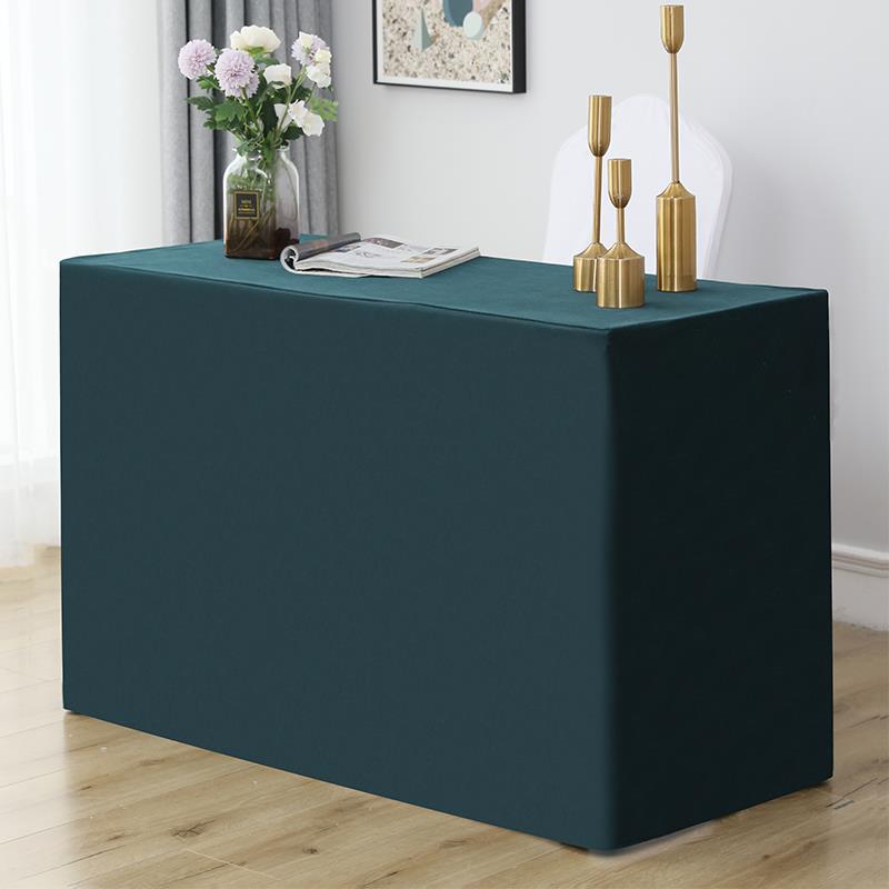 定制会议桌套纯色长方形展会桌罩宴会甜品台简约桌布布艺签到桌裙