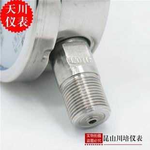 上海天川Y100全304不锈钢压力表Y100BF耐高温水压气压表防腐蚀