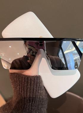 韩版方形连身超大框太阳眼镜男女户外骑行运动登山眼镜抗UV太阳眼