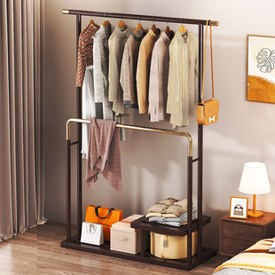 竹海明珠落地式衣帽架卧室多功能小型简约现代一体不占地晾衣架子