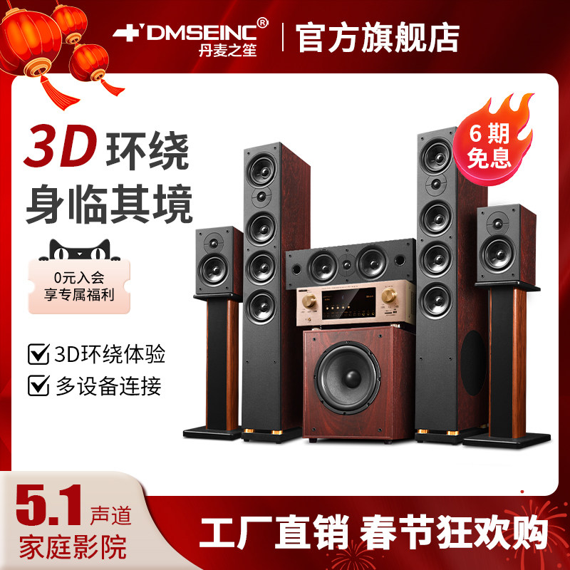 DMSEINC 5.1家庭影院音响套装家用环绕音箱低音炮蓝牙DTS功放机