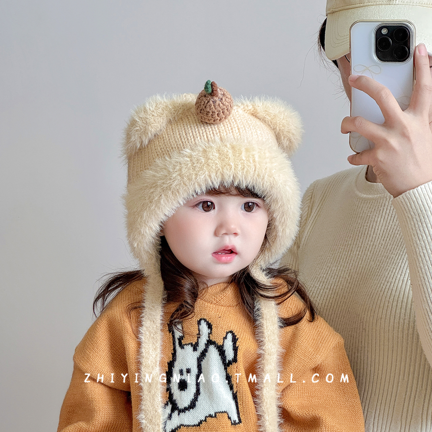 婴儿毛绒帽可爱超萌宝宝毛线帽子