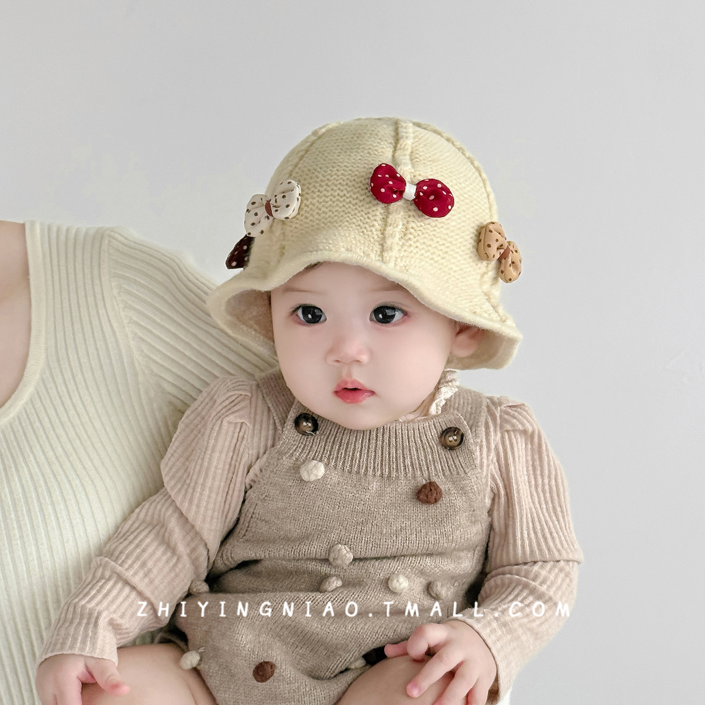 婴儿渔夫帽可爱甜美宝宝针织盆帽