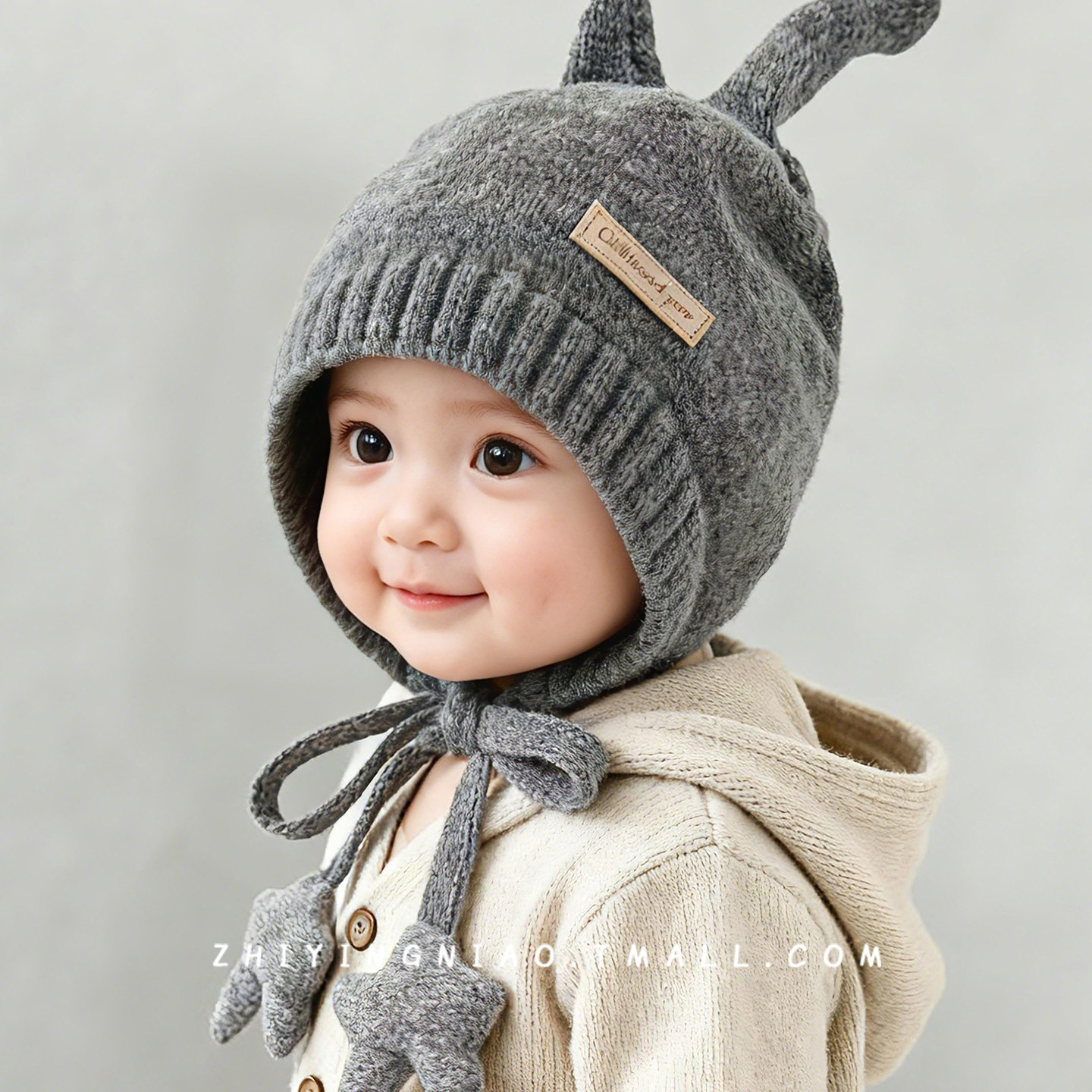 婴儿帽子秋冬季护耳帽可爱韩系男宝宝加厚保暖冬天户外针织毛线帽,童装/婴儿装/亲子装,帽子,淘宝优惠券,粉丝福利购,淘宝优惠卷