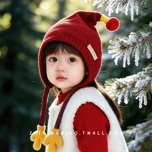 儿童护耳帽可爱超萌女宝宝毛线帽