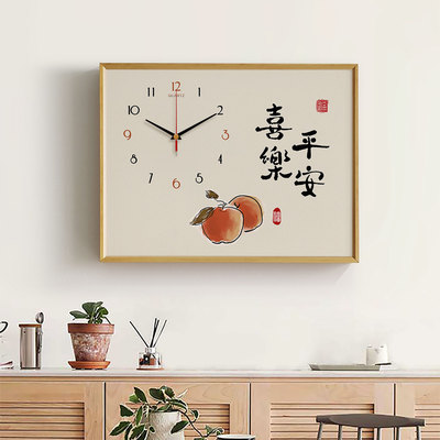 电表箱装饰画新中式时钟平安喜乐